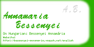 annamaria bessenyei business card